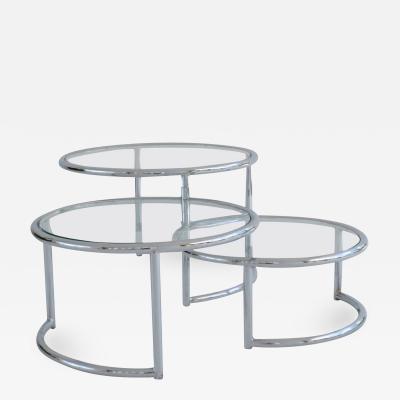 Mid Century Chrome Three Tier Cocktail or Side Table