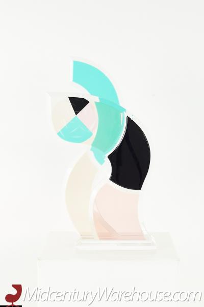 Mid Century Colorful Lucite Abstract Sculpture