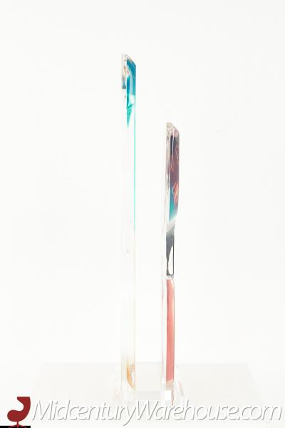 Mid Century Colorful Lucite Abstract Sculpture