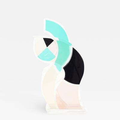 Mid Century Colorful Lucite Abstract Sculpture