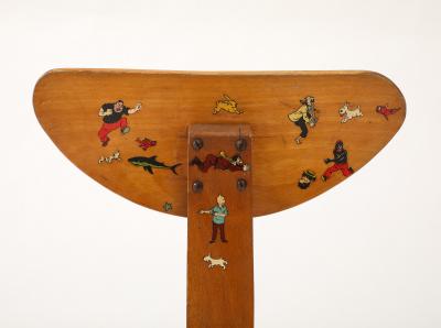 Mid Century Curved Beech Side Chair Frace c 1950 60