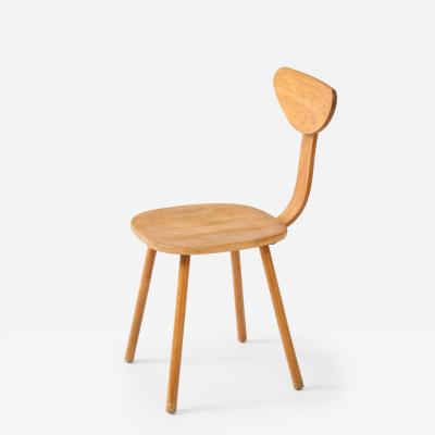 Mid Century Curved Beech Side Chair Frace c 1950 60