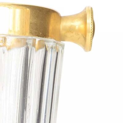 Mid Century Cut Glass and Brass Ice Bucket