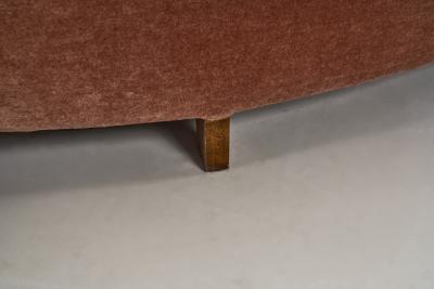 Mid Century Danish Banana Sofa Upholstered in Velour Denmark ca 1940s