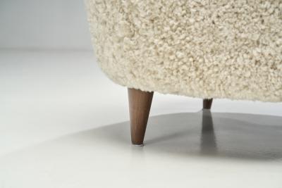 Mid Century Danish Lounge Chairs in Sheepskin Denmark 1950s