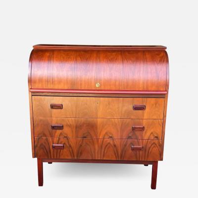 Mid Century Danish Modern Roll Top Desk or Dresser in Rosewood