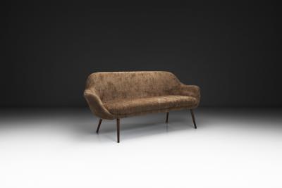 Mid Century Danish Sofa in Brown Upholstery Denmark 1960s