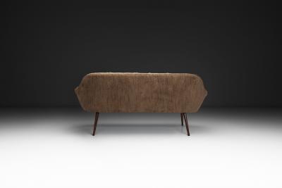 Mid Century Danish Sofa in Brown Upholstery Denmark 1960s