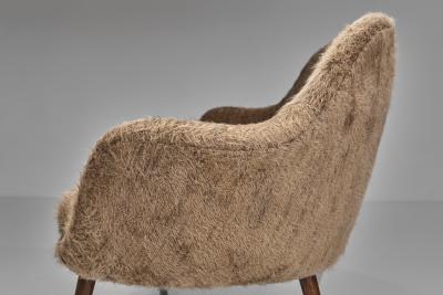 Mid Century Danish Sofa in Brown Upholstery Denmark 1960s