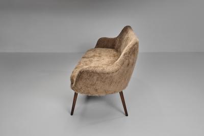 Mid Century Danish Sofa in Brown Upholstery Denmark 1960s