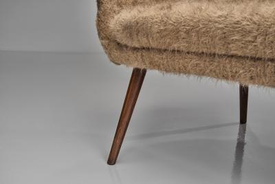 Mid Century Danish Sofa in Brown Upholstery Denmark 1960s