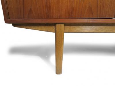 Mid Century Danish Teak Credenza with Angled Front Sliding Doors
