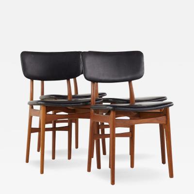 Mid Century Danish Teak Dining Chairs Set of 4