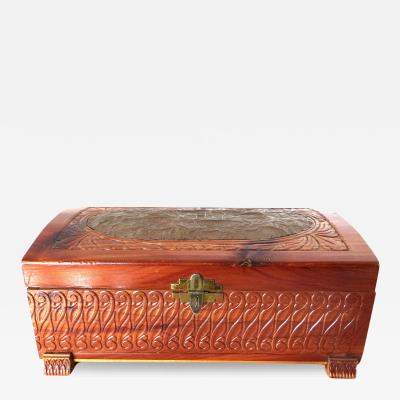 Mid Century Decorative Carved Valuables Box