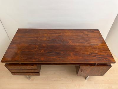 Mid Century Desk Rosewood Veneer Germany circa 1960