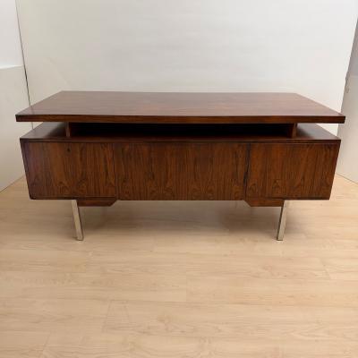 Mid Century Desk Rosewood Veneer Germany circa 1960