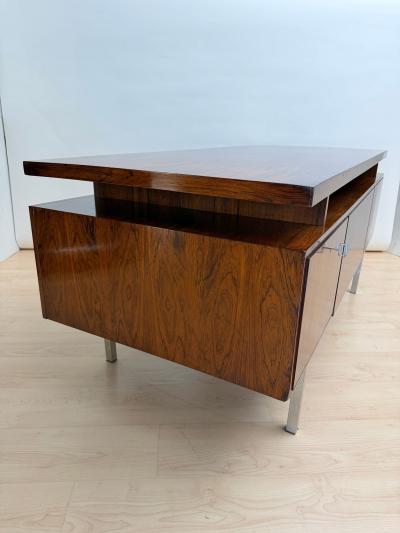 Mid Century Desk Rosewood Veneer Germany circa 1960