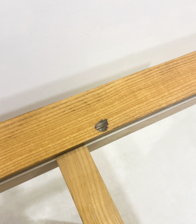 Mid Century Dining Table Wood with Glass Top Italy 1970s