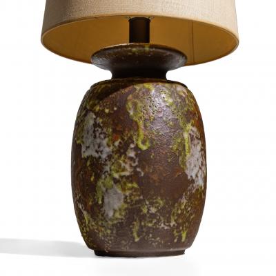 Mid Century Drip Glaze Studio Pottery Table Lamp