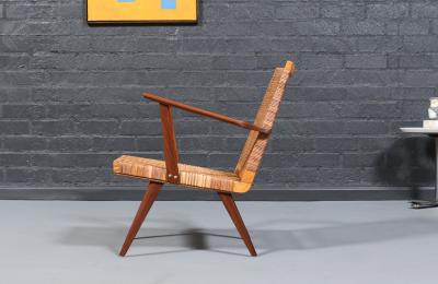 Mid Century Dutch Modern Cane Teak Lounge Chair