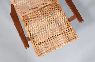 Mid Century Dutch Modern Cane Teak Lounge Chair