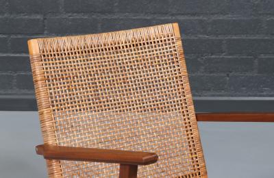 Mid Century Dutch Modern Cane Teak Lounge Chair
