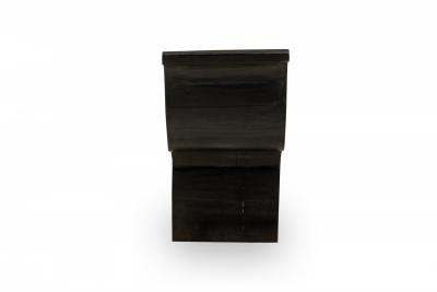 Mid Century Ebonized Wood Scrolled Side Caned Seat Bench