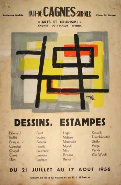 Mid Century Ecole de Paris Abstraction Symphony in Grey by Ferenc Varga 1957