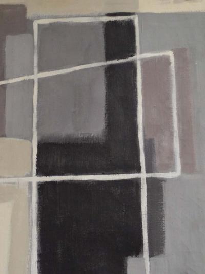 Mid Century Ecole de Paris Abstraction Symphony in Grey by Ferenc Varga 1957