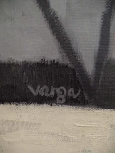 Mid Century Ecole de Paris Abstraction Symphony in Grey by Ferenc Varga 1957