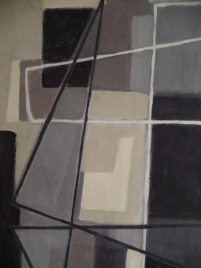 Mid Century Ecole de Paris Abstraction Symphony in Grey by Ferenc Varga 1957