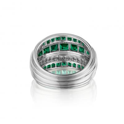 Mid Century Emerald and Diamond Ring