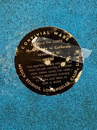 Mid Century Enamel on Copper Charger