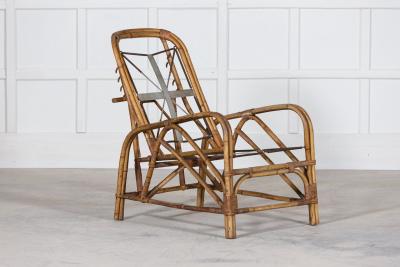 Mid Century English Bamboo Reclining Armchair