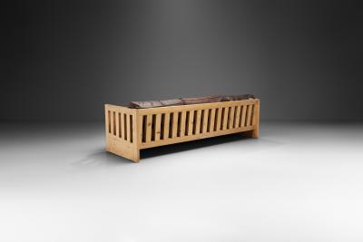 Mid Century European Pine Wood Sofa Europe ca 1950s