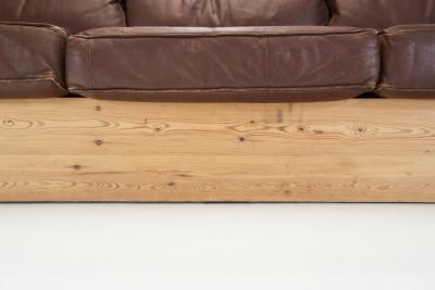 Mid Century European Pine Wood Sofa Europe ca 1950s