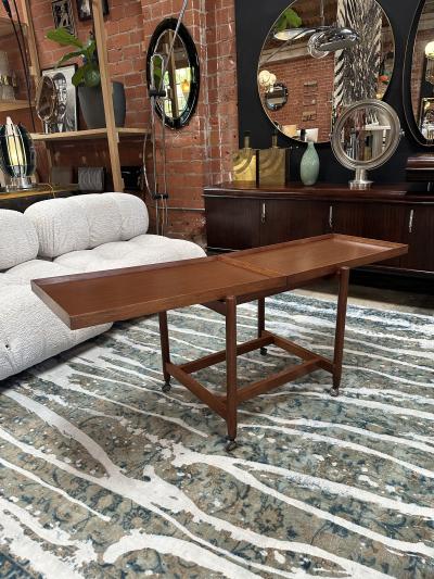 Mid Century Expandable Wood Italian Coffee Table 1980s