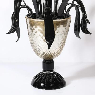 Mid Century Expansive Leaf Form Handblown Murano Glass 24kt Gold Fleck Uplight