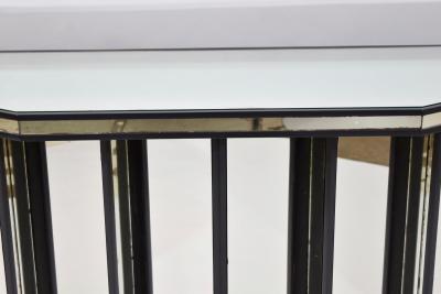 Mid Century Faceted Console with Cubist Mirror