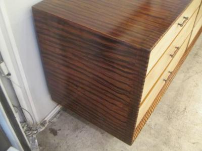 Mid Century Faux Painted Parchment Chest