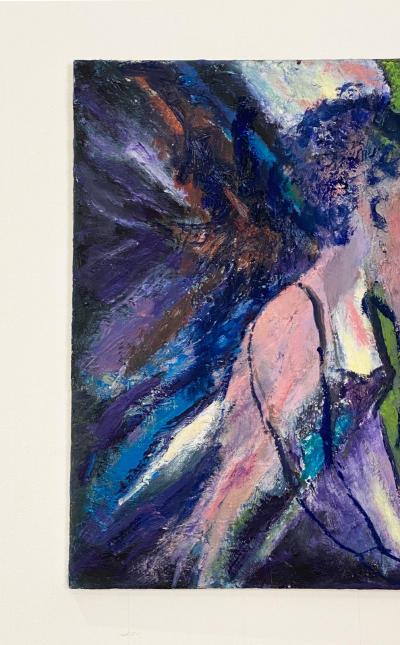 Mid Century Figurative Oil On Canvas