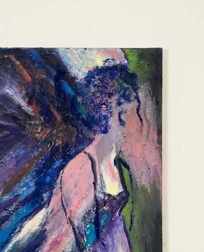 Mid Century Figurative Oil On Canvas