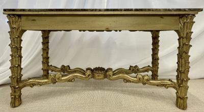 Mid Century Fleur de Lis Console Marble Serge Roche Style