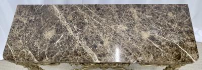 Mid Century Fleur de Lis Console Marble Serge Roche Style