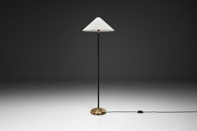 Mid Century Floor Lamp with Brass Details Europe 1950s