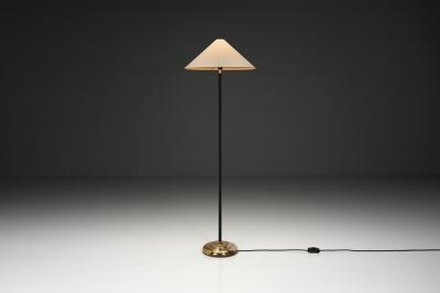 Mid Century Floor Lamp with Brass Details Europe 1950s
