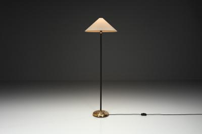 Mid Century Floor Lamp with Brass Details Europe 1950s