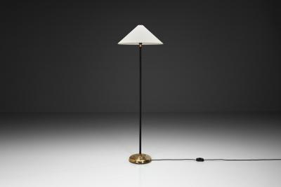 Mid Century Floor Lamp with Brass Details Europe 1950s