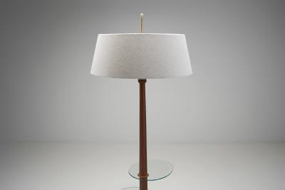 Mid Century Floor Lamp with Three Glass Shelves Europe ca 1960s