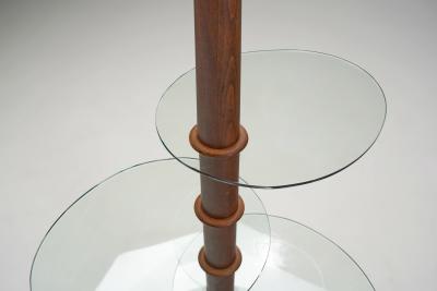 Mid Century Floor Lamp with Three Glass Shelves Europe ca 1960s